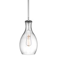 Everly Single Light 7" Wide Mini Pendant with Clear Teardrop Glass Shade
