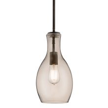 Everly 7" Wide Single Light Indoor Pendant with Champagne Teardrop Glass Shade