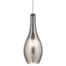 Everly 1 Light 10.75" Wide Pendant with Mercury Glass Shade