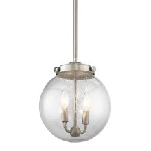 Holbrook 10" Wide 2 Light Mini Pendant with Round Seedy Glass Shade
