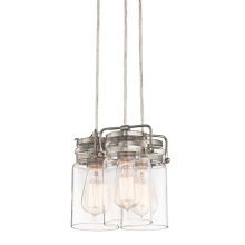 Brinley 3 Light 9" Wide Mini Pendant with Canning Jar Style Shades