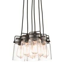 Brinley 6 Light 12" Wide Pendant with Canning Jar Style Shades