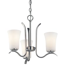 Armida 3 Light 18" Wide LED Mini Chandelier with Satin Etched White Shades