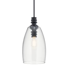 Lakum 10" Wide Single Pendant with Clear Glass Shade