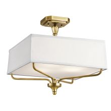 Arlo 15" Wide 3 Light Semi-Flush Ceiling Fixture With Rectangle Shade