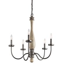 Evan Single-Tier Candle-Style Chandelier with 5 Lights - 72