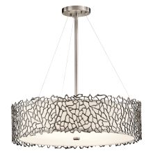Silver Coral 1-Tier Chandelier with 4 Lights - 36" Chain Included - 22" Inches Wide