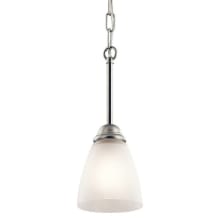 Jolie Single Light 5" Wide LED Mini Pendant with a Satin Etched Shade