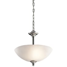 Jolie 2 Light 15" Wide LED Pendant with a Satin Etched Shade