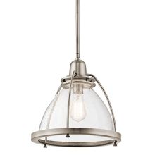 Silberne 1 Light 13" Wide Pendant with Seedy Glass Shade
