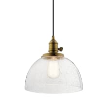 Avery Single Light 10" Wide Pendant with Clear Seedy Glass Shade