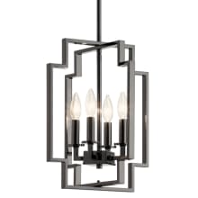 Downtown Deco 4 Light 12" Wide Taper Candle Pendant