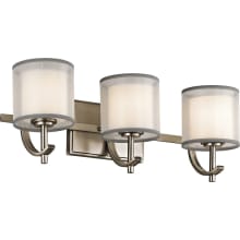 3 Light 20.5" Wide Bathroom Vanity Light with Organza Shades from the Tallie Collection