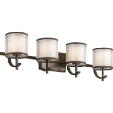 4 Light 28" Wide Bathroom Vanity Light with Organza Shades from the Tallie Collection