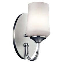 Aubrey Single Light 11" Tall LED Bathroom Sconce with a Satin Etched Cased Opal Shade