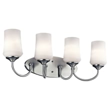 Aubrey 4 Light 29" Wide LED Bathroom Vanity Light with Satin Etched Cased Opal Shades