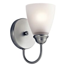 Jolie Single Light 9" Tall LED Bathroom Sconce with a Satin Etched Shade