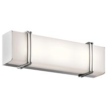 Impello 1 Light 18.25" Wide LED ADA Compliant Bathroom Fixture with Frosted Glass Shade