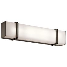 Impello 1 Light 24.25" Wide LED ADA Compliant Bathroom Fixture with Frosted Glass Shade