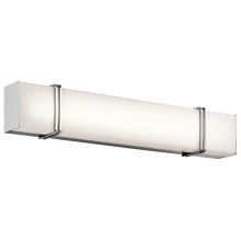 Impello 1 Light 30.25" Wide LED ADA Compliant Bathroom Fixture with Frosted Glass Shade