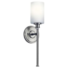 Joelson Single Light 18" Tall LED Bathroom Sconce with a Satin Etched Cased Opal Shade