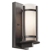 Camden Single Light 11" Tall Outdoor Wall Sconce with Etched Glass Shade