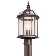 Barrie 18" Outdoor Post Light with Beveled Glass Panels