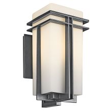 Tremillo Single Light 17" Tall Outdoor Wall Sconce with Etched Glass