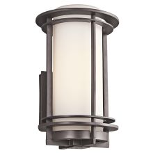 Pacific Edge Single Light 13" Tall Outdoor Wall Sconce with Cylindrical Glass Shade