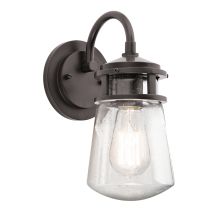 Lyndon Single Light 11" Tall Outdoor Wall Sconce with Seedy Glass Shade