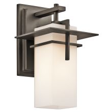 Caterham Single Light 12" Tall Outdoor Wall Sconce with Etched Glass