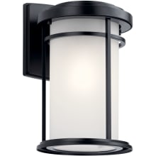 Toman Single Light 14" Tall LED Outdoor Wall Sconce with a Satin Etched Shade