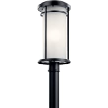 Toman Single Light 22" Tall LED Outdoor Single Head Post Light with a Satin Etched Shade