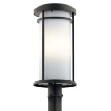 Toman Single Light 22" Tall LED Outdoor Single Head Post Light with a Satin Etched Shade