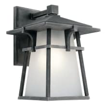 Beckett Single Light 11" Tall LED Outdoor Wall Sconce with an Etched Seeded Shade