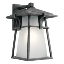 Beckett Single Light 18" Tall LED Outdoor Wall Sconce with an Etched Seeded Shade