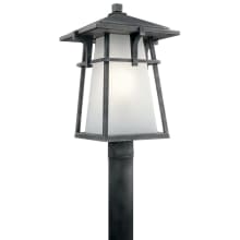 Beckett Single Light 20" Tall LED Outdoor Single Head Post Light with an Etched Seeded Shade