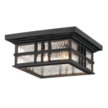 Beacon Square 2 Light 12" Wide Flush Mount Outdoor Ceiling Fixture