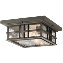 Beacon Square 2 Light 12" Wide Flush Mount Outdoor Ceiling Fixture