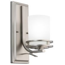 Hendrik Single Light 12" Tall Wall Sconce with Satin Etched Glass Shade