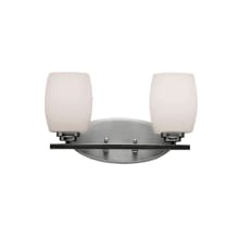 Eileen 2 Light 14" Wide LED Bathroom Vanity Light with Satin Etched Cased Opal Shades