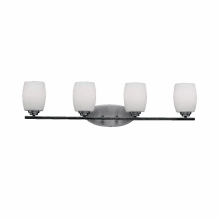 Eileen 4 Light 34" Wide LED Bathroom Vanity Light with Satin Etched Cased Opal Shades