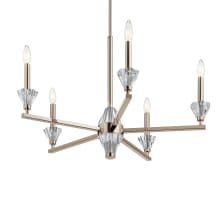 Calyssa 5 Light 28" Wide Crystal Taper Candle Style Chandelier