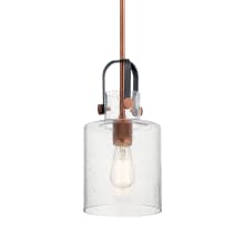 Kitner 7" Wide Taper Candle Mini Pendant with Clear Seedy Glass Shade
