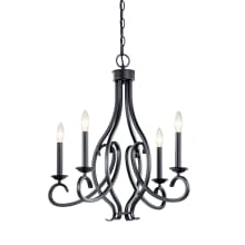 Ania 4 Light 23" Wide Taper Candle Style Chandelier
