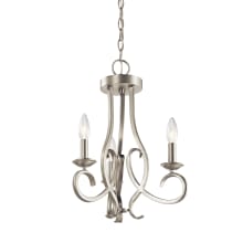 Ania 3 Light 15" Wide Taper Candle Style Chandelier / Semi-Flush Ceiling Fixture
