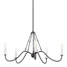 Freesia 5 Light 31" Wide Taper Candle Chandelier