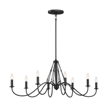 Freesia 8 Light 45" Wide Taper Candle Chandelier