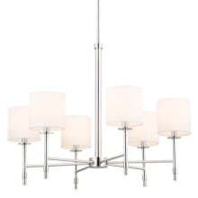 Ali 6 Light 28" Wide Chandelier with Linen Shades