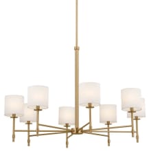 Ali 8 Light 39" Wide Chandelier with Linen Shades